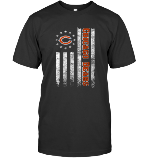 NFL American Flag Football Sports Chicago Bears T-Shirt