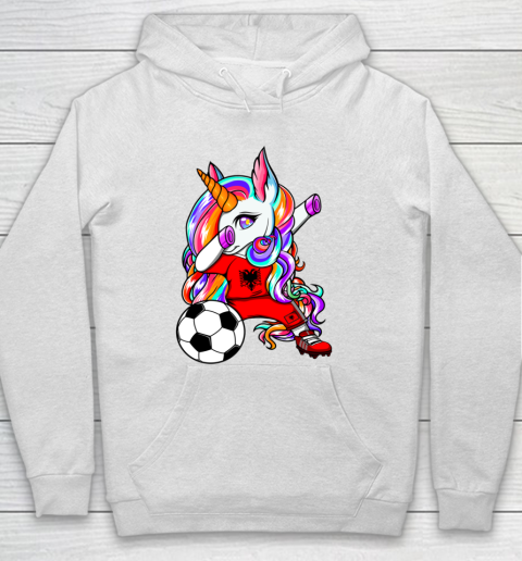 Dabbing Unicorn Albania Soccer Fans Jersey Albanian Football Hoodie
