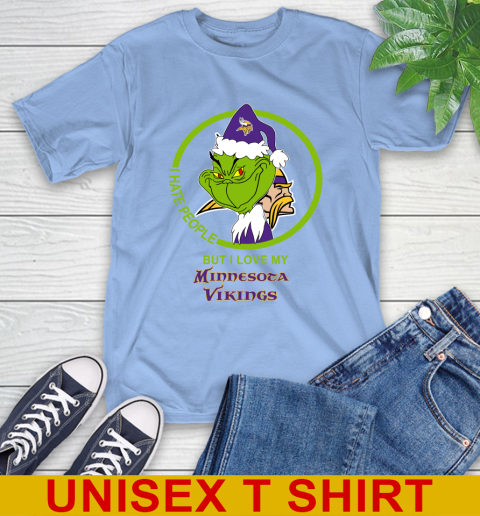 Minnesota Vikings NFL Christmas Grinch I Hate People But I Love My Favorite Football Team T-Shirt 11