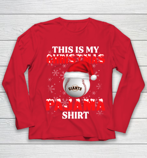 San Francisco Giants This Is My Christmas Pajama Shirt MLB Youth Long Sleeve 8
