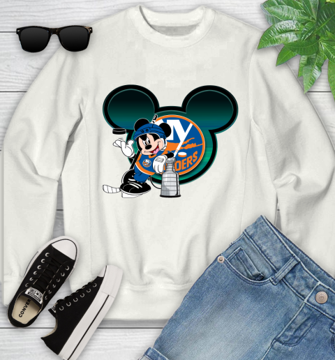 NHL New York Islanders Stanley Cup Mickey Mouse Disney Hockey T Shirt Youth Sweatshirt
