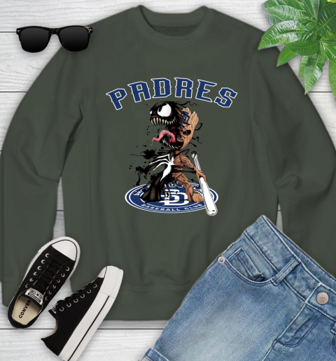 MLB San Diego Padres Baseball Venom Groot Guardians Of The Galaxy Youth Sweatshirt 10