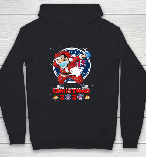Minnesota Twins Funny Santa Claus Dabbing Christmas 2020 MLB Youth Hoodie