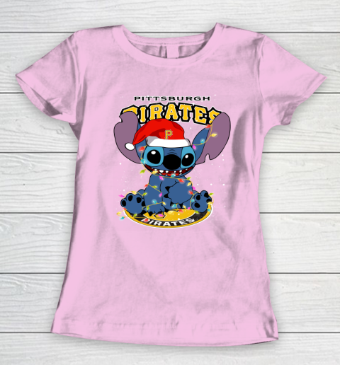 Pittsburgh Pirates MLB noel stitch Baseball Christmas Women's T-Shirt 6