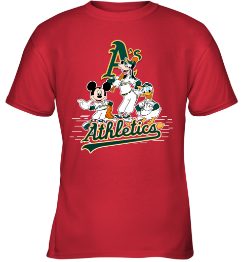 MLB Oakland Athletics Mickey Mouse Donald Duck Goofy Baseball T