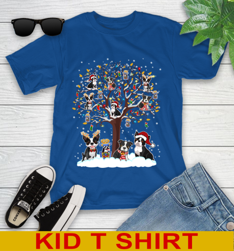 Boston terrier dog pet lover light christmas tree shirt 106