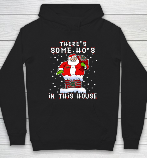 Minnesota Wild Christmas There Is Some Hos In This House Santa Stuck In The Chimney NHL Hoodie