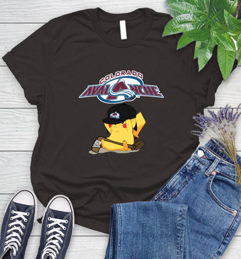NHL Pikachu Hockey Sports Colorado Avalanche Women's T-Shirt 8