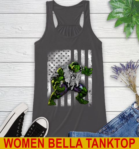 Brooklyn Nets Hulk Marvel Avengers NBA Basketball American Flag Racerback Tank 10