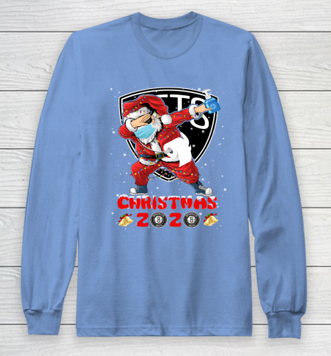 Brooklyn Nets Funny Santa Claus Dabbing Christmas 2020 NBA Long Sleeve T-Shirt 8