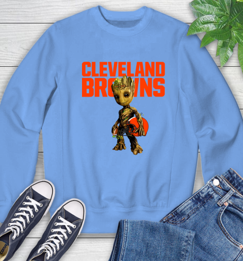 Cleveland Browns NFL Football Groot Marvel Guardians Of The Galaxy Sweatshirt 11
