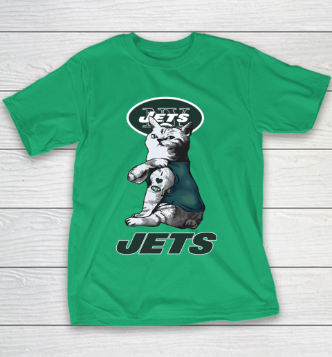 NFL Football My Cat Loves New York Jets Youth T-Shirt 3