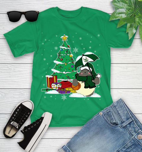 Milwaukee Bucks NBA Basketball Cute Tonari No Totoro Christmas Sports Youth T-Shirt 8
