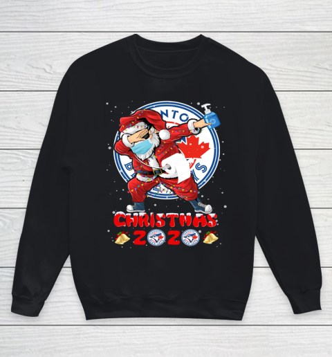 Toronto Blue Jays Funny Santa Claus Dabbing Christmas 2020 MLB Youth Sweatshirt