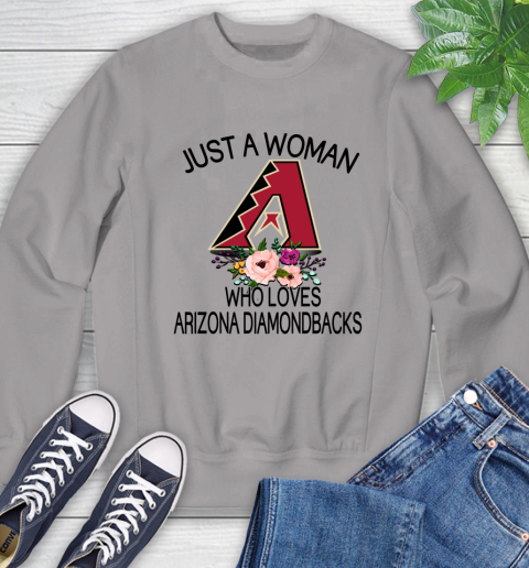 MLB Just A Woman Who Loves Arizona Diamondbacks Baseball Sports Sweatshirt 3
