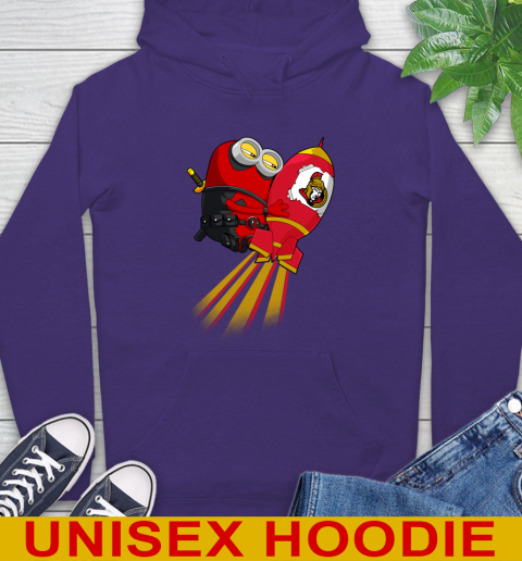 NHL Hockey Ottawa Senators Deadpool Minion Marvel Shirt Hoodie 5
