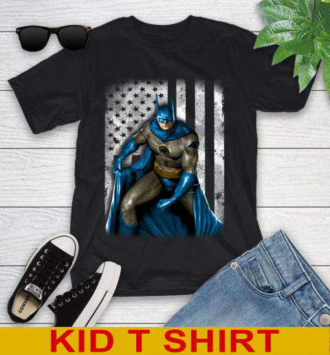 Carolina Panthers NFL Football Batman DC American Flag Shirt Youth T-Shirt