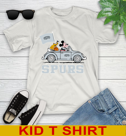 NBA Basketball San Antonio Spurs Pluto Mickey Driving Disney Shirt Youth T-Shirt 12
