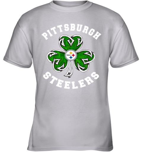 NFL Pittsburgh Steelers Three Leaf Clover St Patrick's Day Football Sports  Youth T-Shirt