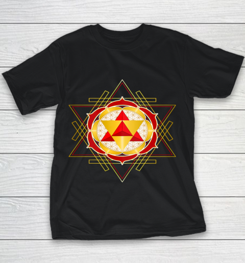 Merkaba Star Tetrahedron Flower of Life Mandala Youth T-Shirt