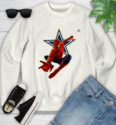 NFL Spider Man Avengers Endgame Football Dallas Cowboys Youth Sweatshirt