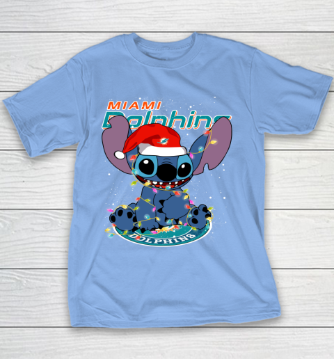 Miami Dolphins NFL Football noel stitch Christmas Youth T-Shirt 7