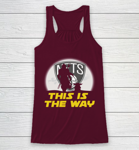 Brooklyn Nets NBA Basketball Star Wars Yoda And Mandalorian This Is The Way Racerback Tank 2
