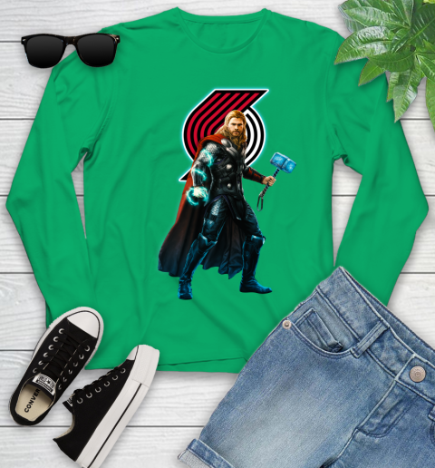 NBA Thor Avengers Endgame Basketball Portland Trail Blazers Youth Long Sleeve 6