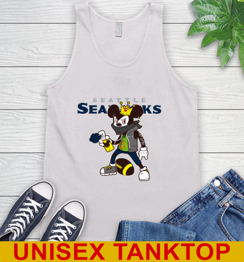 Seattle Seahawks NFL Football Mickey Peace Sign Sports Tank Top