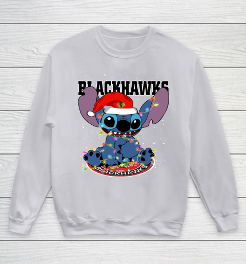 Chicago Blackhawks NHL Hockey noel stitch Christmas Youth Sweatshirt 3 Chicago Blackhawks NHL Hockey noel stitch Christmas Youth Sweatshirt - Image 3