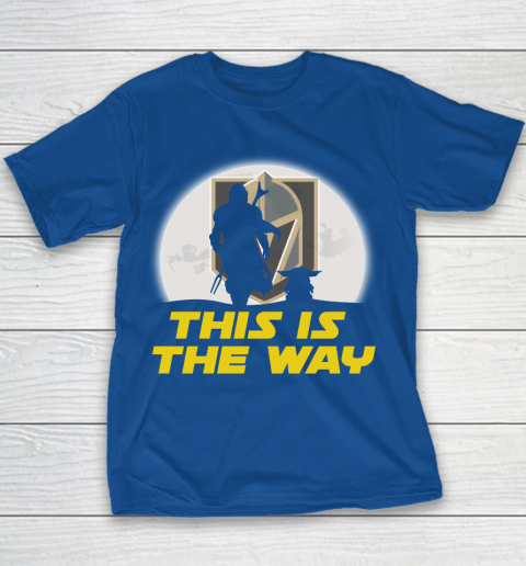 Vegas Golden Knights NHL Ice Hockey Star Wars Yoda And Mandalorian This Is The Way Youth T-Shirt 6