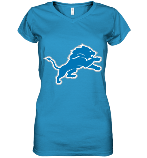 Detroit Lions NFL Pro Line by Fanatics Branded Blue Vintage Victory Women's V-Neck T-Shirt