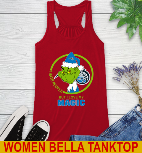 Orlando Magic NBA Christmas Grinch I Hate People But I Love My Favorite Basketball Team Racerback Tank 6