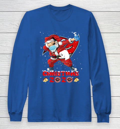 Tampa Bay Buccaneers Funny Santa Claus Dabbing Christmas 2020 NFL Long Sleeve T-Shirt 6