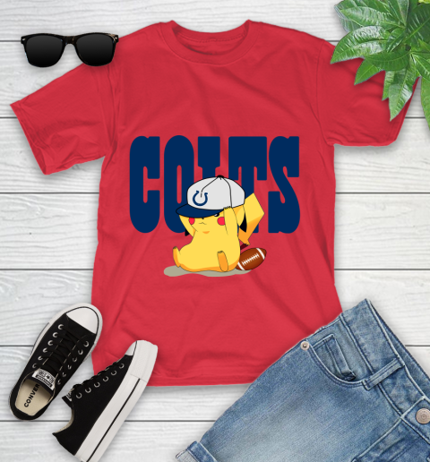 NFL Pikachu Football Sports Indianapolis Colts Youth T-Shirt 10