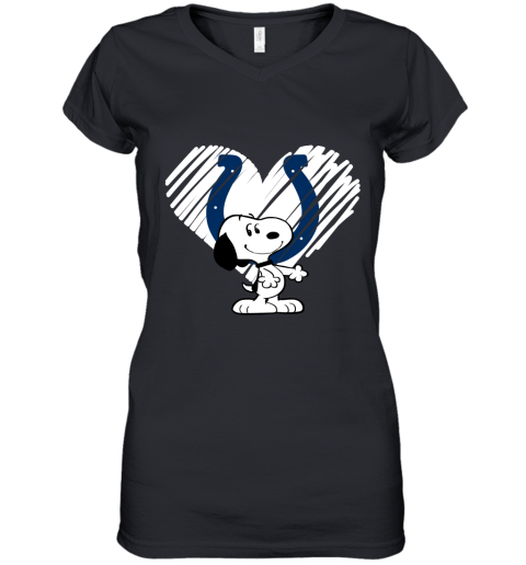 I Love Snoopy Indianapolis Colts In My Heart NFL Women's V-Neck T-Shirt
