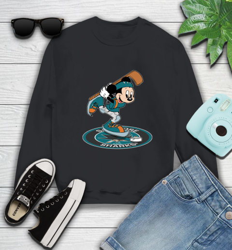 NHL Hockey San Jose Sharks Cheerful Mickey Disney Shirt Sweatshirt