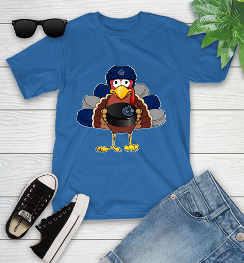 Vancouver Canucks Turkey Thanksgiving Day Youth T-Shirt 9