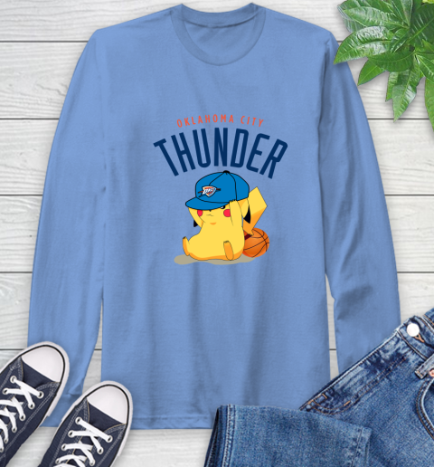 NBA Pikachu Basketball Sports Oklahoma City Thunder Long Sleeve T-Shirt 11