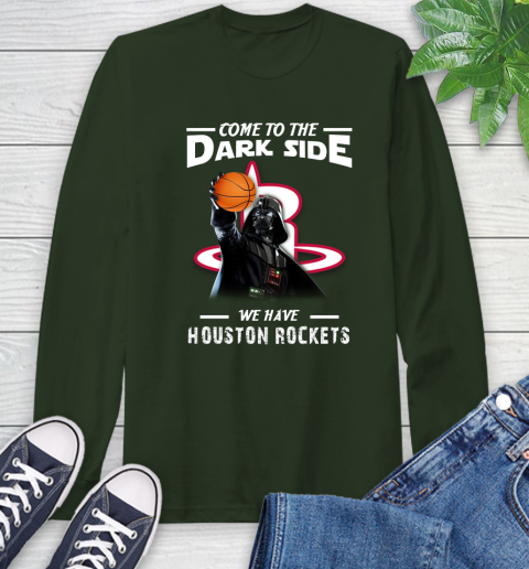 NBA Come To The Dark Side We Have Houston Rockets Star Wars Darth Vader Basketball Long Sleeve T-Shirt 7