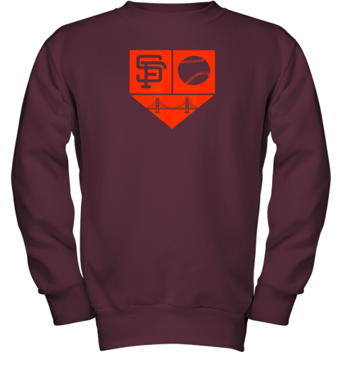 1vkb san francisco baseball vintage sf pride giant gift youth sweatshirt 47 front maroon