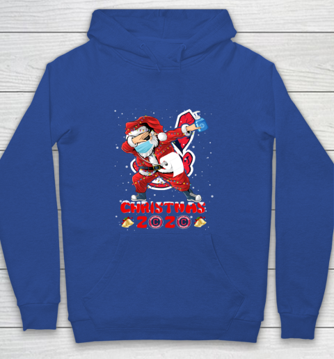 Cleveland Indians Funny Santa Claus Dabbing Christmas 2020 MLB Youth Hoodie 6