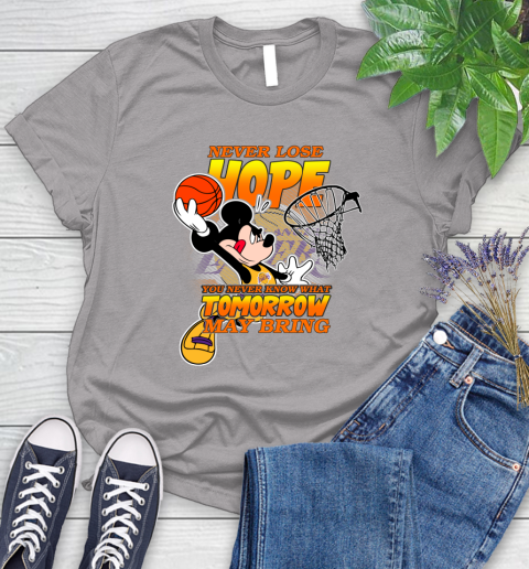 Los Angeles Lakers NBA Basketball Mickey Disney Never Lose Hope Women's T-Shirt 5