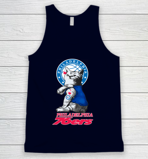 NBA Basketball My Cat Loves Philadelphia 76ers Tank Top 2