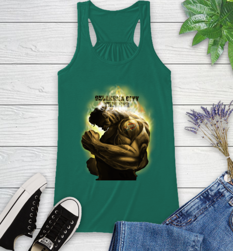Oklahoma City Thunder NBA Basketball Hulk Marvel Avengers Sports Racerback Tank 6