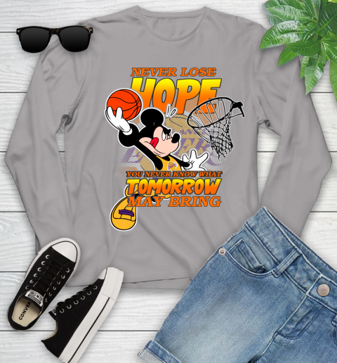 Los Angeles Lakers NBA Basketball Mickey Disney Never Lose Hope Youth Long Sleeve 5