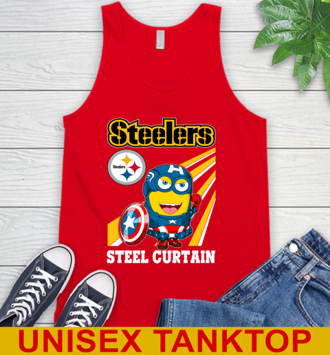 NFL Football Pittsburgh Steelers Captain America Marvel Avengers Minion Shirt Tank Top 5