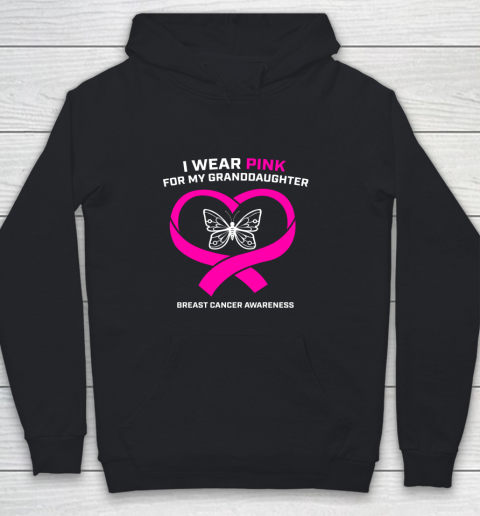 I Wear Pink For My Granddaughter Breast Cancer Awareness Youth Hoodie