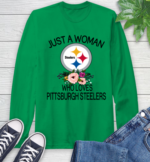 NFL Just A Woman Who Loves Pittsburgh Steelers Football Sports Long Sleeve T-Shirt 5