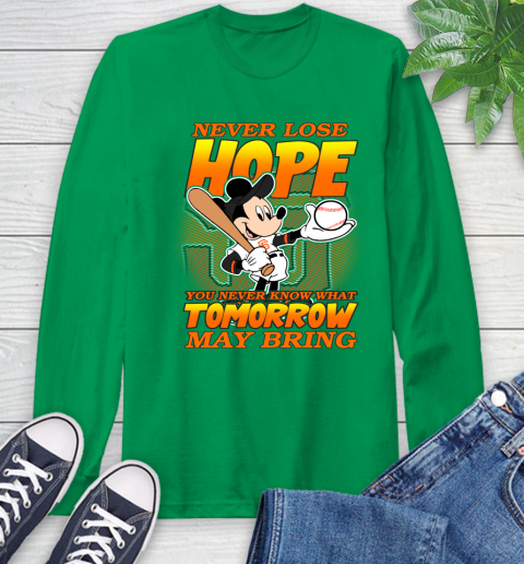 San Francisco Giants MLB Baseball Mickey Disney Never Lose Hope Long Sleeve T-Shirt 8